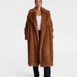 KBB Luxurious Brown Faux Fur Coat